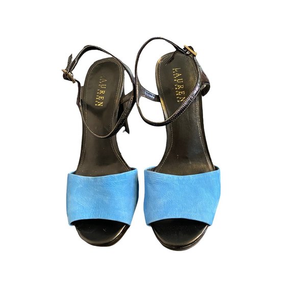 LAUREN RALPH LAUREN BEATRIZ OPEN TOE HEELS SZ 8.5 - Picture 2 of 7